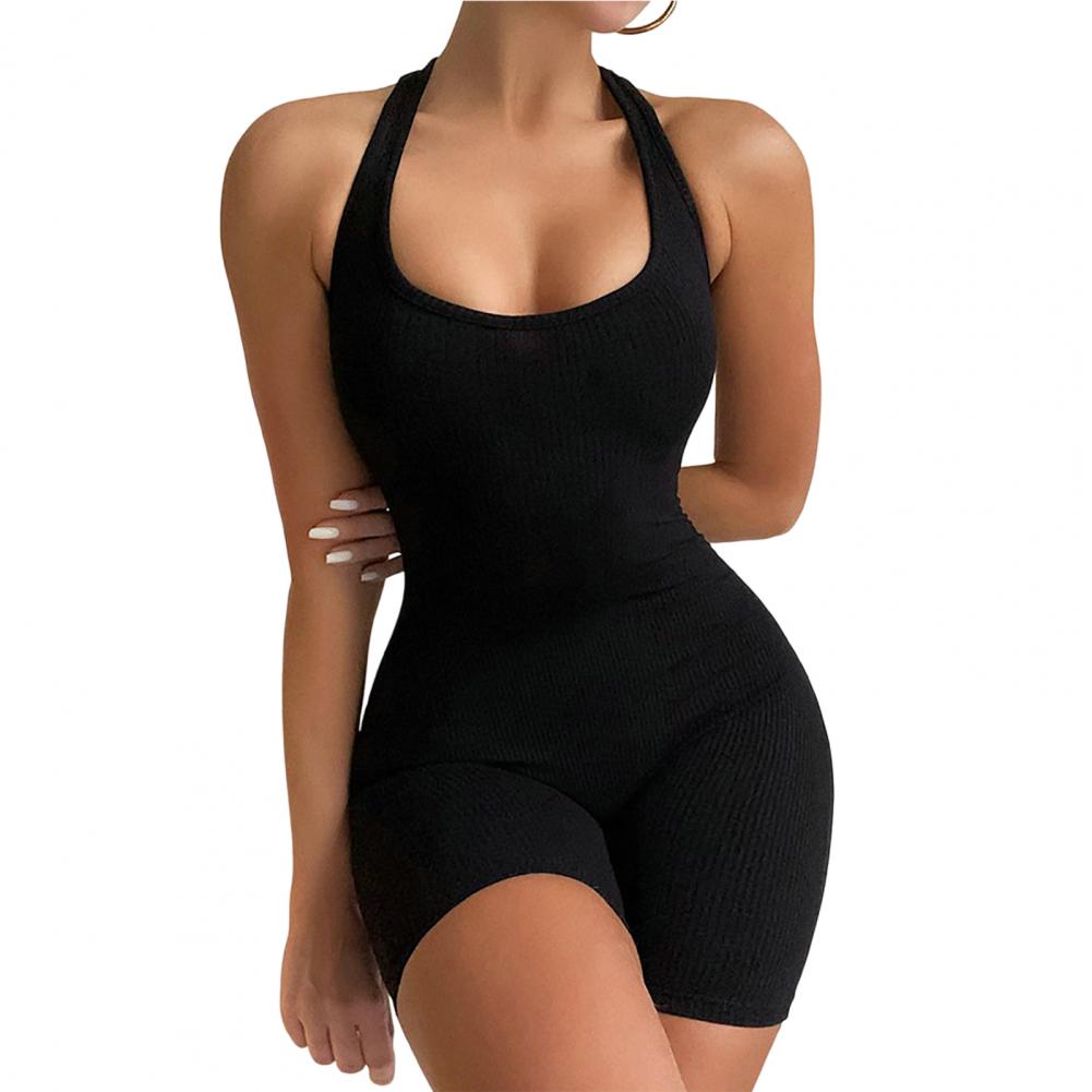 Rompers- Slim Fit One-Piece Solid Color High Elastic Bodycon Rompers