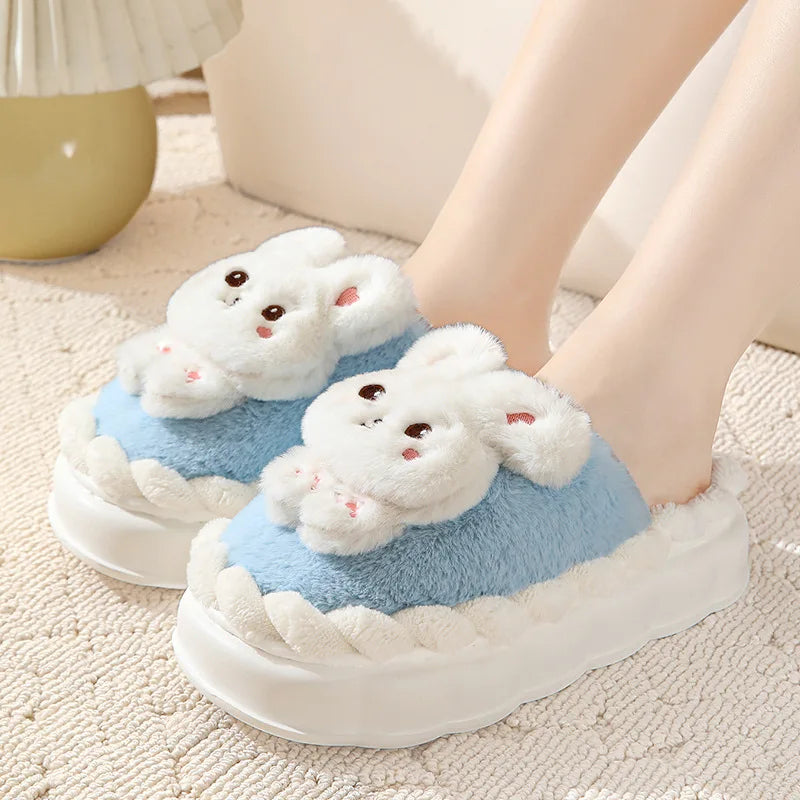 Slippers- Women's Warm Cotton House Slippers Female Indoor Plus Fur