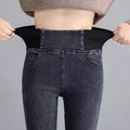 Denim- Jeans Women's New Elastic Waist Fleece-Lined Tightening Small