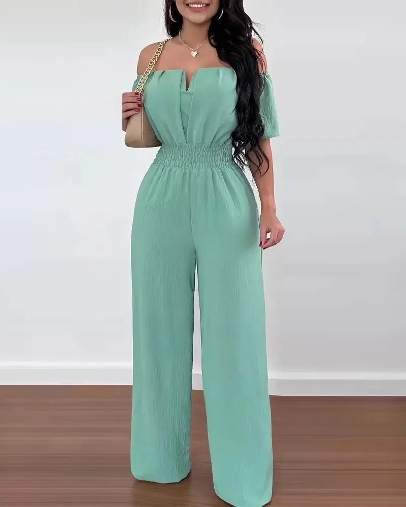 Fashion Printed Wide Leg Jumpsuit Women Sexy Slash Neck Off-shoulder HSPECIFICATIONSBrand Name: FUXIONGFUStyle: CasualAge: JUNIOROrigin: Mainland ChinaCN: GuangdongSeason: SummerMaterial: POLYESTERDecoration: noneFabric Type: POLYESTERDMEwomenstorenull