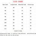 Size chart for women's blazer jacket with measurements for bust, length, shoulder, and sleeve in centimeters.