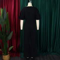 Jumpsuits Women Elegant Luxury O Neck Short Sleeve Belt Waisted StraigSPECIFICATIONSBrand Name: NoEnName_NullStyle: Office LadyAge: MIDDLE AGEOrigin: Mainland ChinaCN: GuangdongSeason: All seasonMaterial: POLYESTERDecoration: sashesFabDMEwomenstorenull