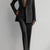 Women's two-piece blazer suit in black with long sleeves and pencil pants by Luudidy.