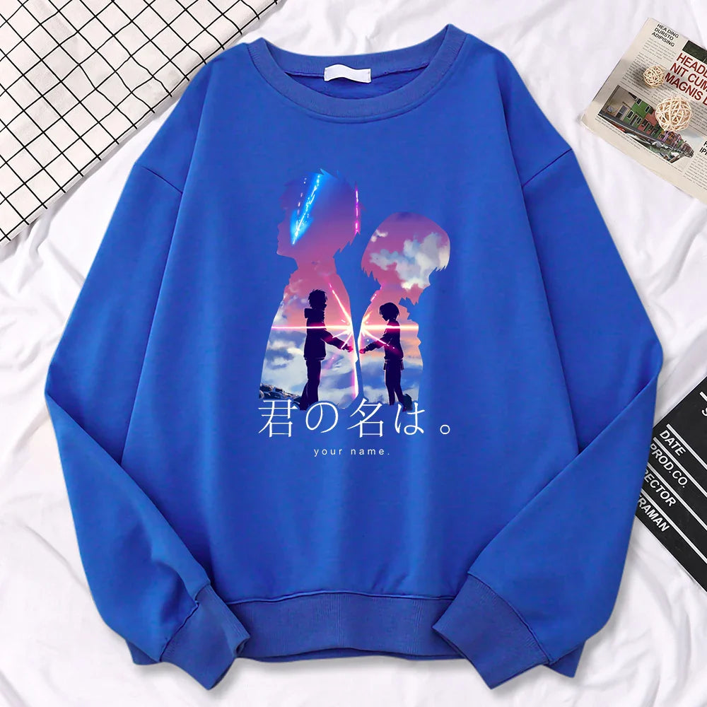 Sweatshirt- Woman Pullover Printing Hoodies Crewneck Fleece Sweatshirt