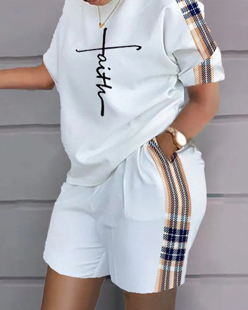 Women's T-shirt+Hot Pants Two Piece Set Fashion Casual Printing Quick SPECIFICATIONSAge: JUNIORBrand Name: FUXIONGFUCN: GuangdongClosure Type: PulloverClothing Length: regularClothing Patterns: LOOSECollar: O-NeckDecoration: NoneDresseDMEwomenstorenull