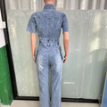 Jeans Jumpsuit Sexy Women Turn Down Collar Elegant Denim Casual RomperSPECIFICATIONSBrand Name: OKAYOASISStyle: High StreetAge: MIDDLE AGEOrigin: Mainland ChinaCN: GuangdongSeason: All seasonMaterial: COTTONMaterial: SPANDEXDecoration:DMEwomenstorenull