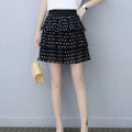 Skirts- Elastic High Waist Sweet Chiffon Ruffled Mini Pleated Skirt