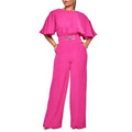 Jumpsuits Women Elegant Luxury O Neck Short Sleeve Belt Waisted StraigSPECIFICATIONSBrand Name: NoEnName_NullStyle: Office LadyAge: MIDDLE AGEOrigin: Mainland ChinaCN: GuangdongSeason: All seasonMaterial: POLYESTERDecoration: sashesFabDMEwomenstorenull