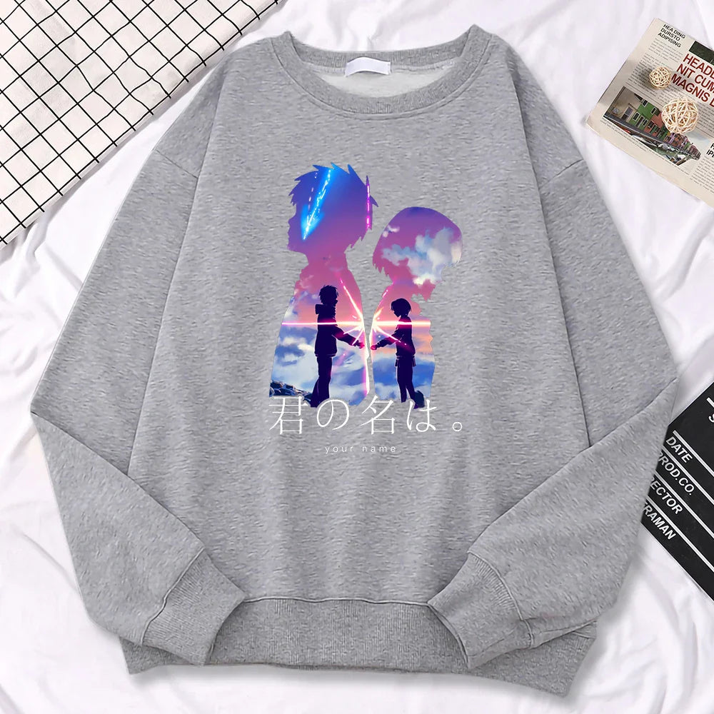 Sweatshirt- Woman Pullover Printing Hoodies Crewneck Fleece Sweatshirt