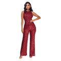 Sleeveless Sequined Jumpsuit Round Neck Slim Fit High Waist Sexy SprinSPECIFICATIONSBrand Name: mandylandyStyle: StreetwearAge: MIDDLE AGEOrigin: Mainland ChinaCN: GuangdongSeason: SummerMaterial: POLYESTERDecoration: SequinedFabric TyDMEwomenstorenull