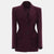 Elegant women's black suit jacket with slim lapel and single button, long sleeves, perfect office blazer.