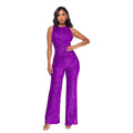 Sleeveless Sequined Jumpsuit Round Neck Slim Fit High Waist Sexy SprinSPECIFICATIONSBrand Name: mandylandyStyle: StreetwearAge: MIDDLE AGEOrigin: Mainland ChinaCN: GuangdongSeason: SummerMaterial: POLYESTERDecoration: SequinedFabric TyDMEwomenstorenull