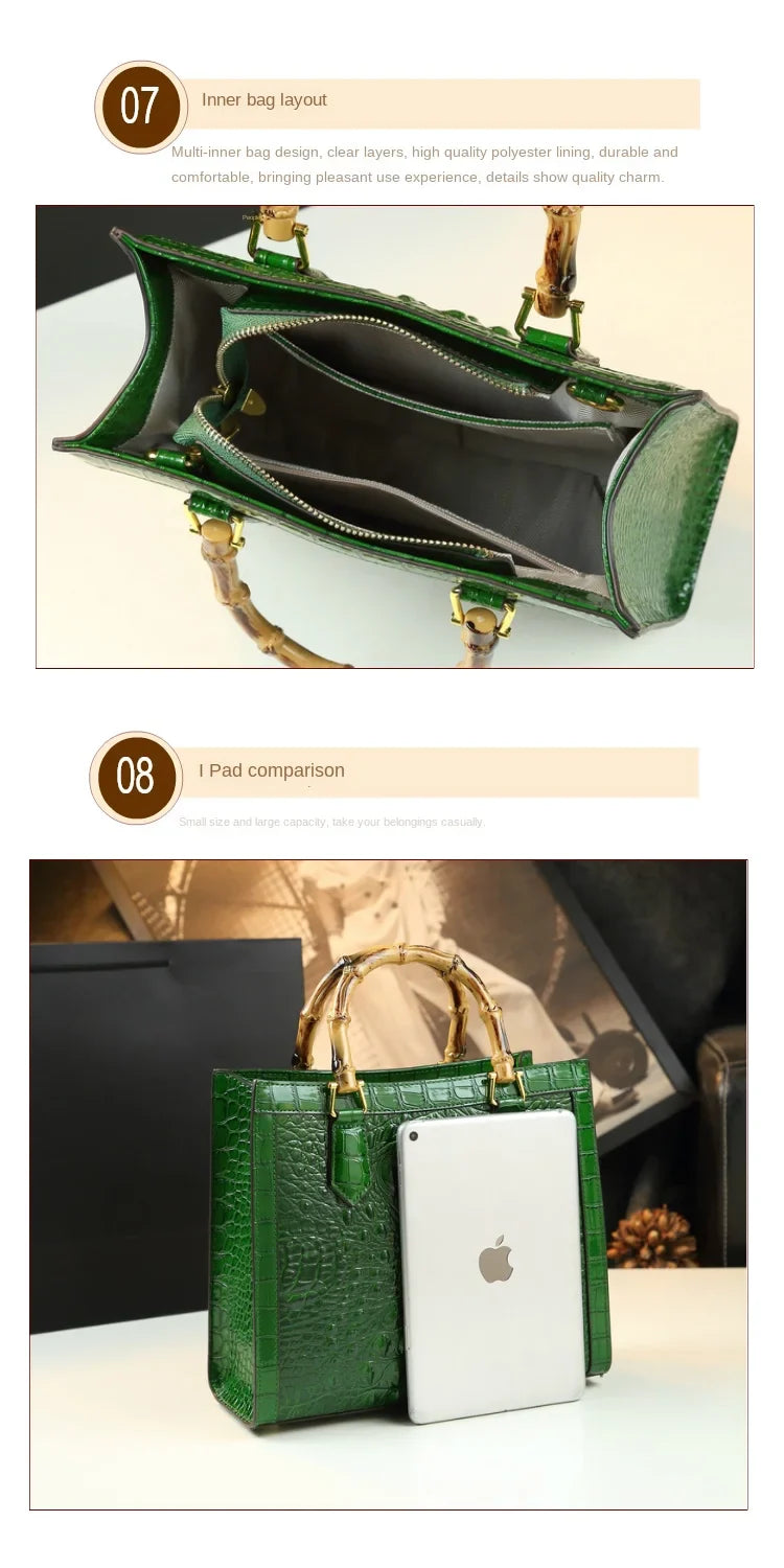 Women's Bag Crocodile Pattern Handbag Portable Tote Bag Mom Tide ShoulSPECIFICATIONSBrand Name: BJYLOrigin: Mainland ChinaCN: GuangdongLining Material: COTTONMain Material: Genuine leatherPlace Of Origin: GUANG DONG ProvincePlace Of OrDMEwomenstorenull