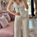 Two-piece Set for Women: Sexy Cami Top & High Waist Pants  stylish