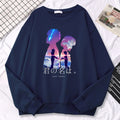 Sweatshirt- Woman Pullover Printing Hoodies Crewneck Fleece Sweatshirt