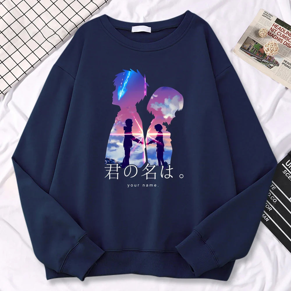 Sweatshirt- Woman Pullover Printing Hoodies Crewneck Fleece Sweatshirt