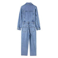 Denim Jumpsuit for Women Overalls Woman Jean Overalls Long Sleeve ElegSPECIFICATIONSBrand Name: NoEnName_NullStyle: StreetwearAge: MIDDLE AGEOrigin: Mainland ChinaCN: GuangdongSeason: Spring/SummerMaterial: POLYESTERDecoration: noneFabDMEwomenstorenull