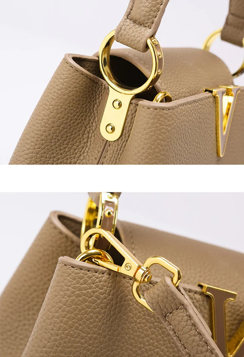 Luxury Women's Leather Handbag New Fashion Top Designer Crossbody ShouSPECIFICATIONSBrand Name: NoEnName_NullPlace Of Origin: GUANG DONG ProvinceOrigin: Mainland ChinaCN: GuangdongPlace Of Origin: GUANG DONG ProvinceHign-concerned ChemDMEwomenstorenull