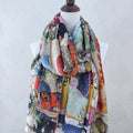 original single Spanish new trend colorful leisure gift shawl scarfSPECIFICATIONSBrand Name: NoEnName_NullCraft of Weaving: Non-wovenOrigin: ES(Origin)Gender: WOMENDepartment Name: ADULTHign-concerned Chemical: NoneMaterial: POLYESTDMEwomenstorenull