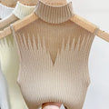 Women Slim Knitted Vests Summer Female Turtleneck Sleeveless Solid StrSPECIFICATIONSBrand Name: moocloundStyle: CasualAge: MIDDLE AGEOrigin: Mainland ChinaCN: JiangsuSeason: Autumn/WinterThickness: StandardDecoration: hollow outMateriaDMEwomenstorenull