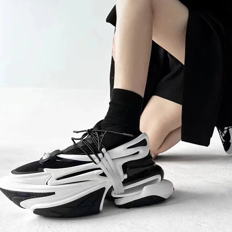 Designer Luxury Brand Sneakers Women Lace-up Thick Bottom Hollow MixedSPECIFICATIONSBrand Name: GCYFWJUpper Material: PUOrigin: Mainland ChinaHeel Height: High (5cm-8cm)Hign-concerned Chemical: NoneShoes Type: otherFashion Element: HolDMEwomenstorenull