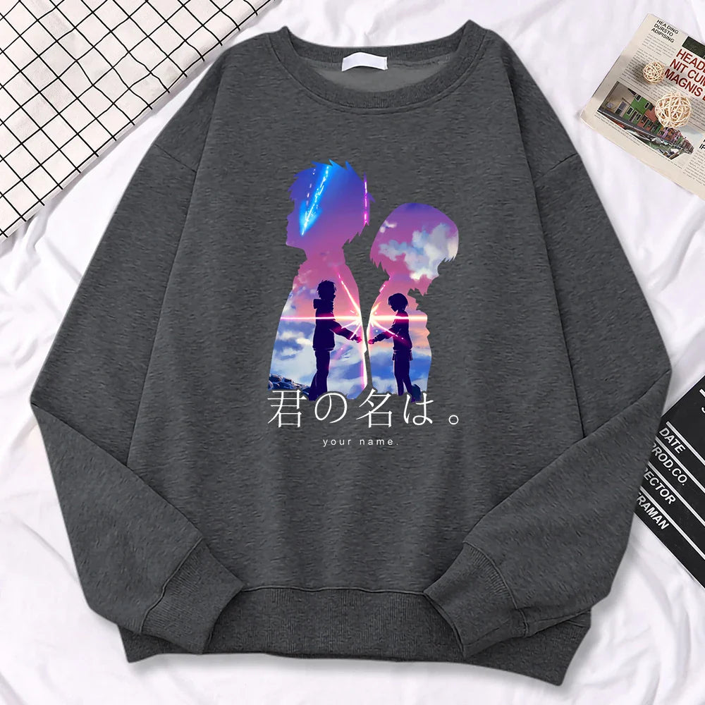 Sweatshirt- Woman Pullover Printing Hoodies Crewneck Fleece Sweatshirt