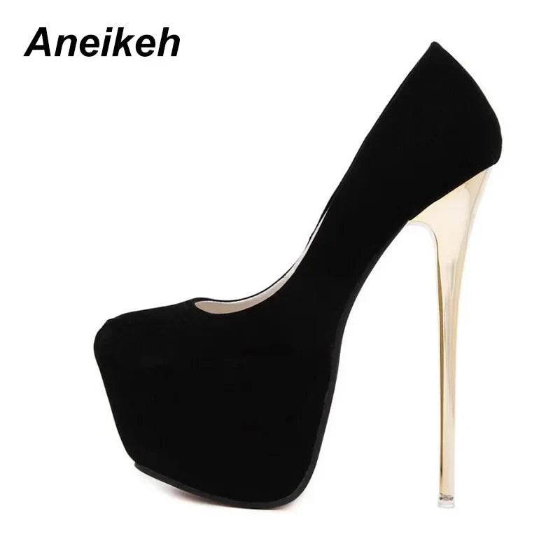 Heels- Sexy Pumps Women Fetish Shoes High Heel Stripper Flock Pumps