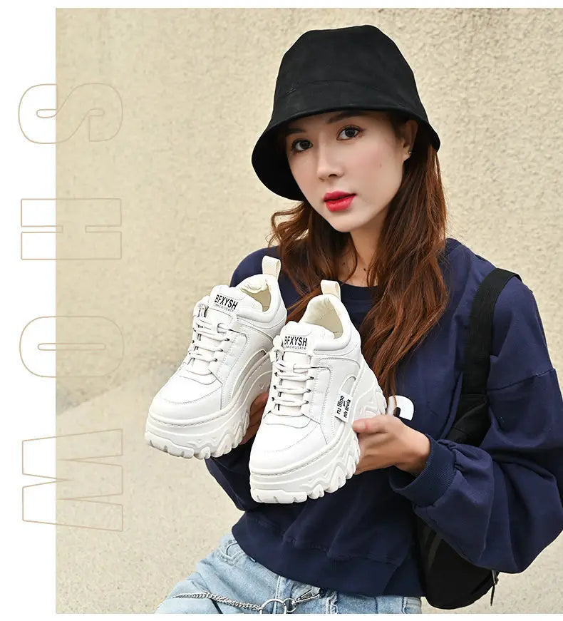 Sneakers- Shoes Comfortable Female Fashion High Heel Woman Sneakers