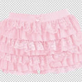 Women's Sweet Bow Lace Ruffles Shorts  Aesthetic Elastic Waist Short PSPECIFICATIONSBrand Name: hiriginDecoration: BOWDecoration: RUFFLESDecoration: TierredFabric Type: BroadclothHign-concerned Chemical: NonePant Style: regularPattern DMEwomenstorenull