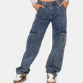 Cargo Pants- High Waist Multi Pocket Cargo Jeans Fashion Loose Denim