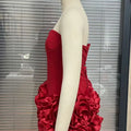 Sexy Flowers Red Short Party Dress Women Flower Patchwork Dresses StraSPECIFICATIONSBrand Name: LLYGEElasticity: Slight StrechSleeve Style: StraplessFabric Type: POLYESTERHign-concerned Chemical: NonePattern Type: SolidFit Type: slim fDMEwomenstorenull