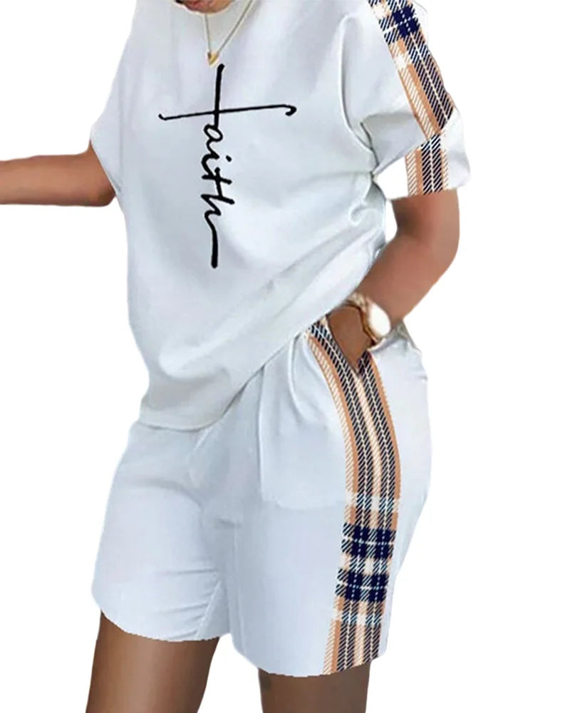 Women's T-shirt+Hot Pants Two Piece Set Fashion Casual Printing Quick SPECIFICATIONSAge: JUNIORBrand Name: FUXIONGFUCN: GuangdongClosure Type: PulloverClothing Length: regularClothing Patterns: LOOSECollar: O-NeckDecoration: NoneDresseDMEwomenstorenull