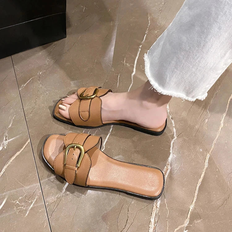 Slippers- Luxury Outdoor Slippers Female Sandals Trend Slides Shoes