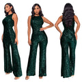 Sleeveless Sequined Jumpsuit Round Neck Slim Fit High Waist Sexy SprinSPECIFICATIONSBrand Name: mandylandyStyle: StreetwearAge: MIDDLE AGEOrigin: Mainland ChinaCN: GuangdongSeason: SummerMaterial: POLYESTERDecoration: SequinedFabric TyDMEwomenstorenull