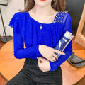 Sweet Skew Collar Spliced Gauze Ruffles Beading Blouse Female ClothingSPECIFICATIONSBrand Name: COZOKStyle: SweetElasticity: Slight StrechOrigin: Mainland ChinaSeason: Spring/SummerFabric Type: blendedMaterial: POLYESTERPattern Type: SDMEwomenstorenull