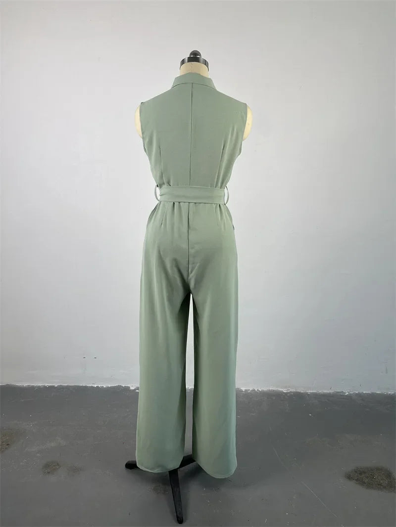 Women Pocket Front Zipper Sleeveless Wide Leg Jumpsuit One Piece Suit SPECIFICATIONSAge: MIDDLE AGEBrand Name: owner girlCN: GuangdongCraft of Weaving: TATDecoration: sashesFabric Type: POLYESTERFabric content: 91% (inclusive) - 95% (iDMEwomenstorenull