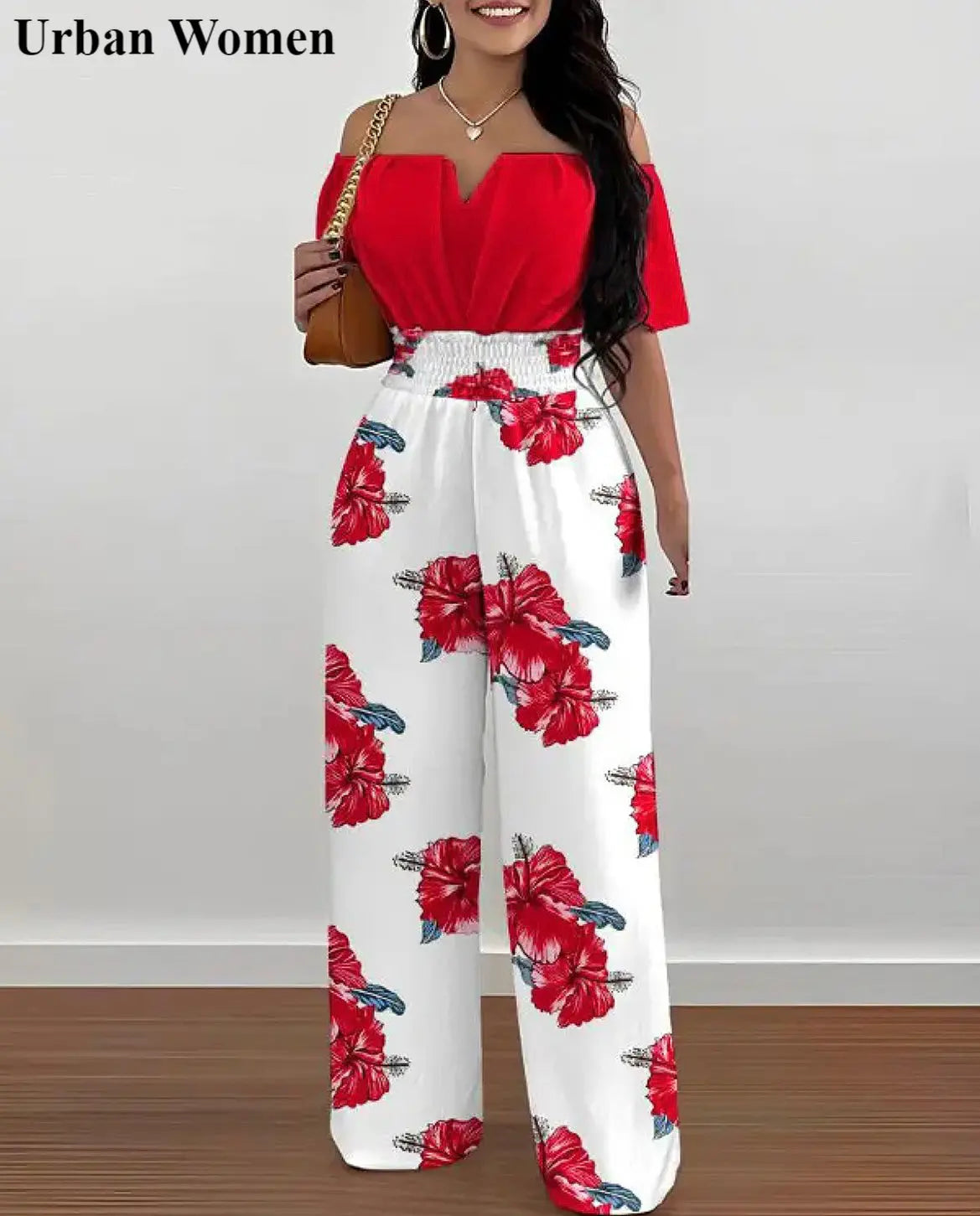 Fashion Printed Wide Leg Jumpsuit Women Sexy Slash Neck Off-shoulder HSPECIFICATIONSBrand Name: FUXIONGFUStyle: CasualAge: JUNIOROrigin: Mainland ChinaCN: GuangdongSeason: SummerMaterial: POLYESTERDecoration: noneFabric Type: POLYESTERDMEwomenstorenull