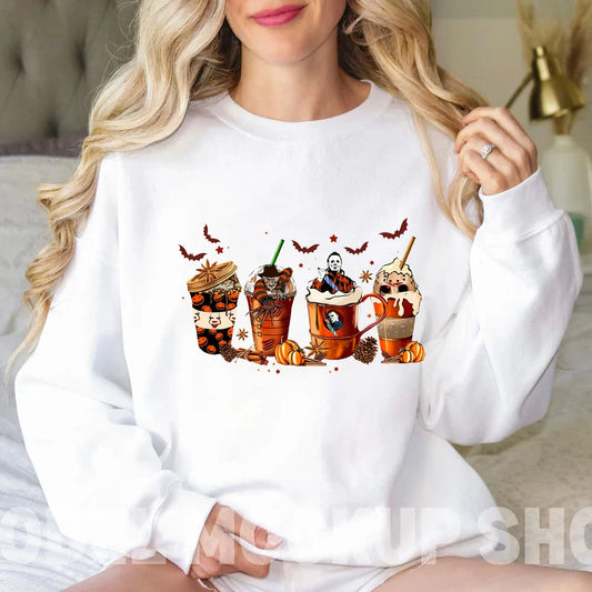 Sweatshirt Skull Coffee Sweatshirt Skeleton Halloween Women Clothing CSPECIFICATIONSBrand Name: EOENKKYOrigin: Mainland ChinaSeason: All seasonDecoration: PrintingAge: 18-24Material: POLYESTERThickness: StandardElasticity: Slight StrecDMEwomenstorenull