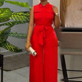 Women Pocket Front Zipper Sleeveless Wide Leg Jumpsuit One Piece Suit SPECIFICATIONSAge: MIDDLE AGEBrand Name: owner girlCN: GuangdongCraft of Weaving: TATDecoration: sashesFabric Type: POLYESTERFabric content: 91% (inclusive) - 95% (iDMEwomenstorenull