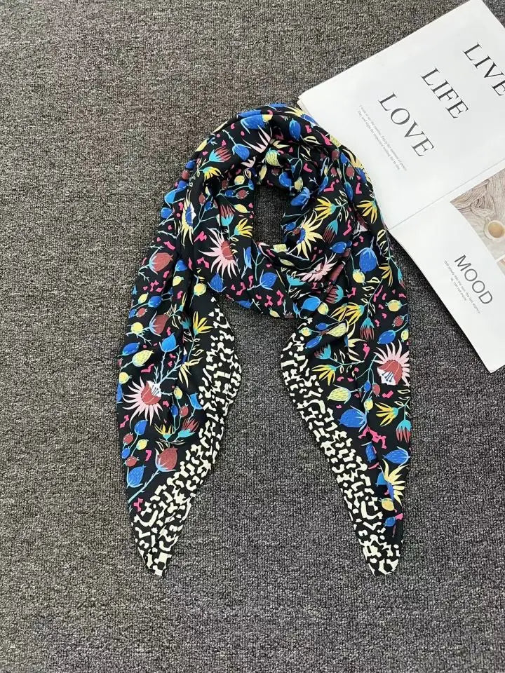 New fashion multi-color printed large square scarf women'sSPECIFICATIONSBrand Name: NoEnName_NullCraft of Weaving: Non-wovenOrigin: ES(Origin)Gender: WOMENDepartment Name: ADULTHign-concerned Chemical: NoneMaterial: POLYESTDMEwomenstorenull