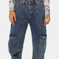 Cargo Pants- High Waist Multi Pocket Cargo Jeans Fashion Loose Denim