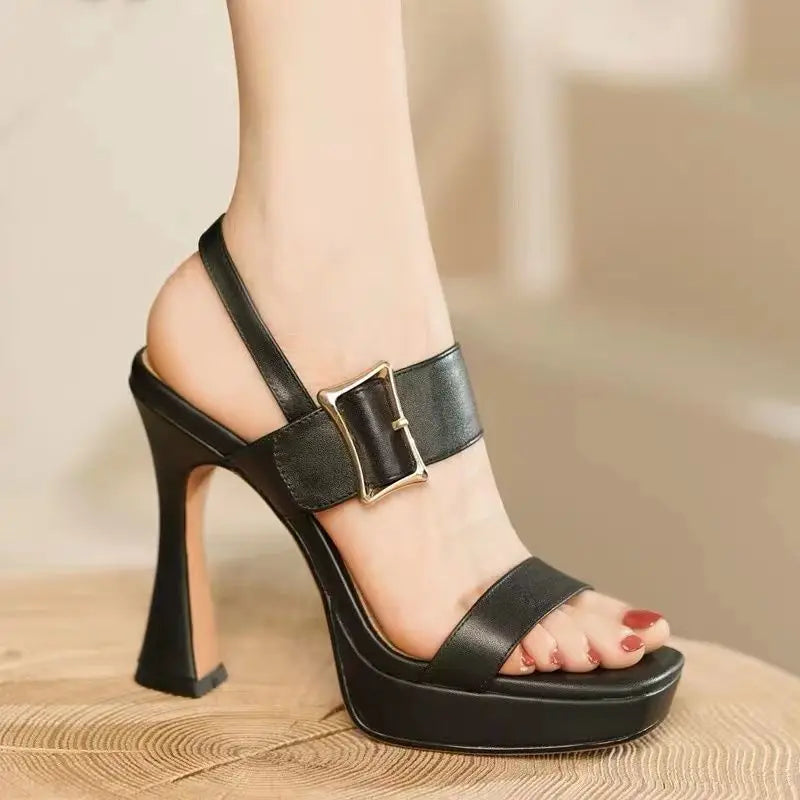 Sandal Elegant Woman Heeled Shoes Platform Kitten Stiletto High Heels SPECIFICATIONSBrand Name: NoEnName_NullHeel Height: Low (1cm-3cm)With Platforms: NoHign-concerned Chemical: NoneSandal Type: basicOrigin: Mainland ChinaOccasion: CasDMEwomenstorenull