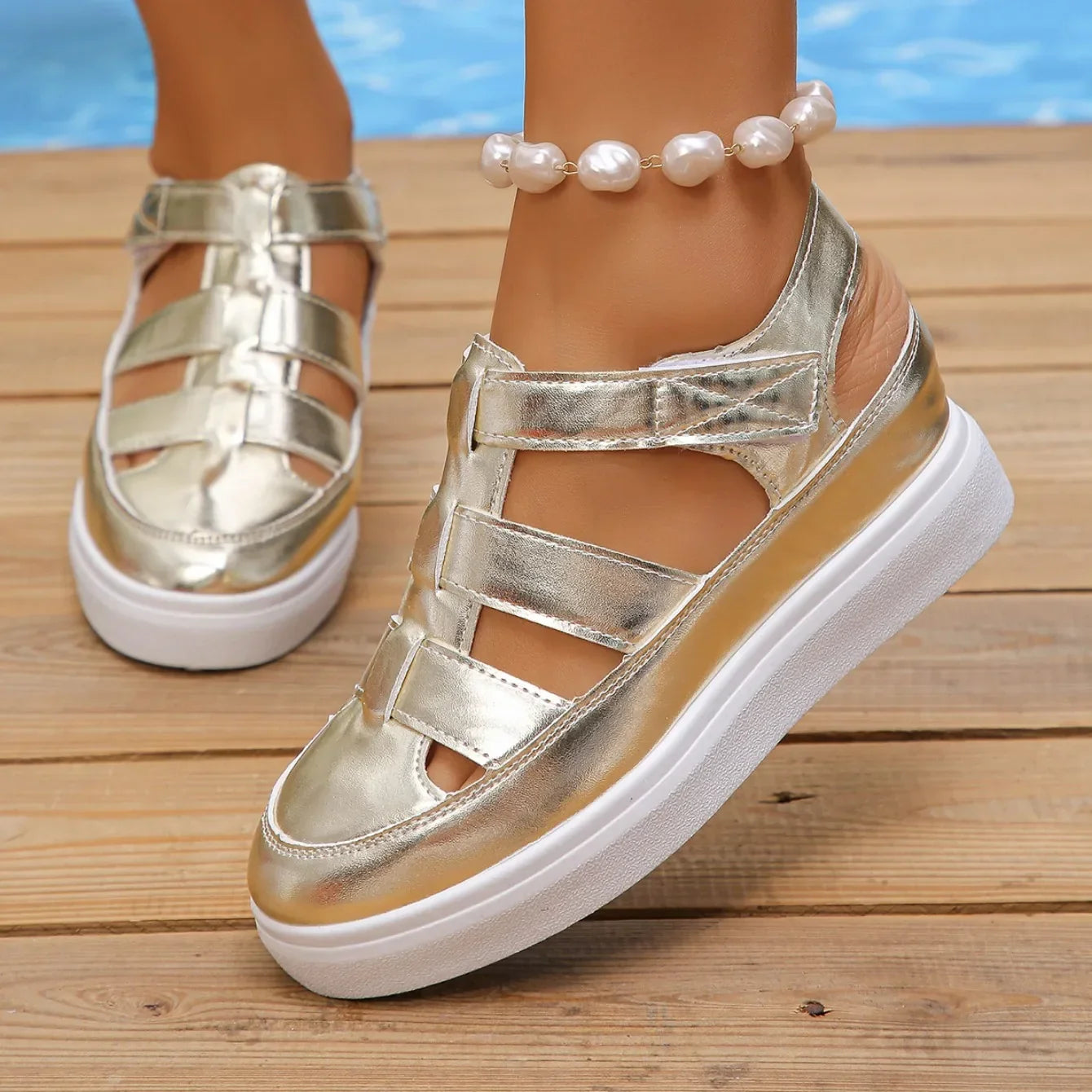 Shoes- New Wedges Heels Platform Sandals Women Hollow Out Sandals