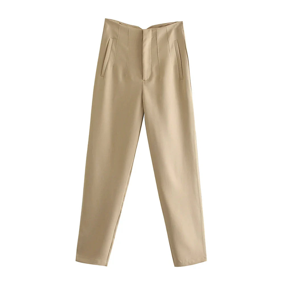 Chic Fashion With Seam Detail Office Wear Pants Vintage High Waist ZipSPECIFICATIONSBrand Name: TRAFStyle: CasualAge: MIDDLE AGEOrigin: Mainland ChinaCN: JiangsuSeason: All seasonWaist Type: highDecoration: noneElasticity: Slight StrecDMEwomenstorenull