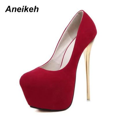 Heels- Sexy Pumps Women Fetish Shoes High Heel Stripper Flock Pumps