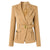 Luxury classic style women's blazer with notched collar and double-breasted design.