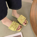 New Versatile Fashion Internet Celebrity Fairy Style High-end Sense SaSPECIFICATIONSBrand Name: XINGDIKUShoes Type: Modern SlippersApplicable Place: IndoorUpper Material: PUHeel Height: Flat (≤1cm)Origin: Mainland ChinaCN: ZhejiangSeasDMEwomenstorenull