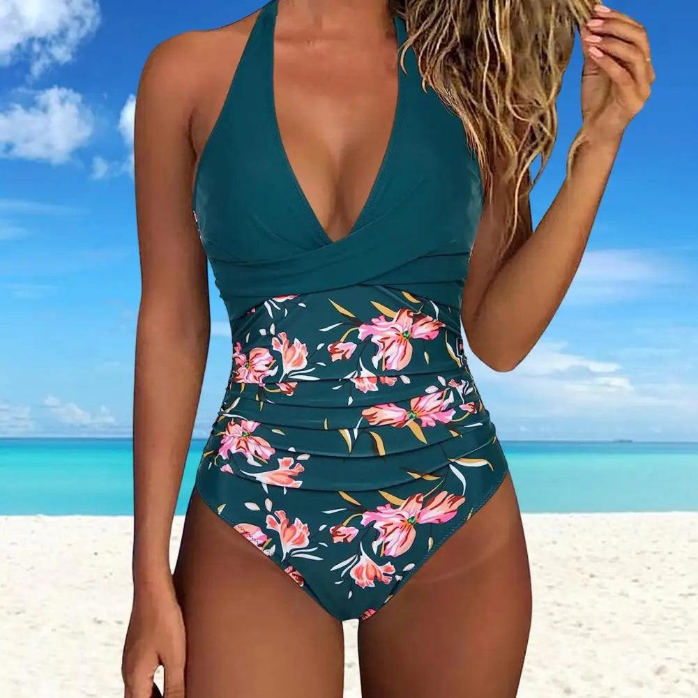 Women Swimsuit Lightweight Stylish Women's Halter One-piece Swimsuit wSPECIFICATIONSBrand Name: SANWOODOrigin: Mainland ChinaMaterial: POLYESTERMaterial: SPANDEXPattern Type: FloralPattern Type: PrintAge: MIDDLE AGESupport Type: Wire FDMEwomenstorenull