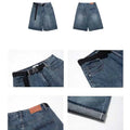 High Street Retro Blue Jeans Shorts Women Summer New Baggy Wide Leg DeSPECIFICATIONSBrand Name: NiXisMaterial: COTTONMaterial: POLYESTERElasticity: Non StrechFabric Type: Thin denimHign-concerned Chemical: NoneLength: Calf-Length PantsDMEwomenstorenull